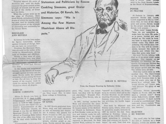 The Story Of Hiram R. Revels,Chicago Defender Magazine,1949 April 9,Johnson Publishing Company Clippings File Collection