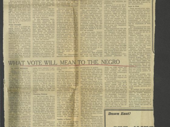 President and Congress: Shaping Voting Bill, The New York Times1965 March 21Johnson Publishing Company Clippings File Collection