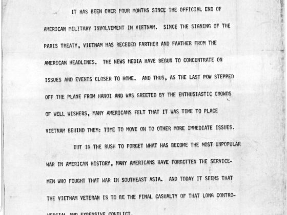 Vietnam Veteran's Conference Speech, Maynard Jackson, 1973 June 7, Maynard Jackson mayoral administrative records: Series D: Speeches and speaking requests