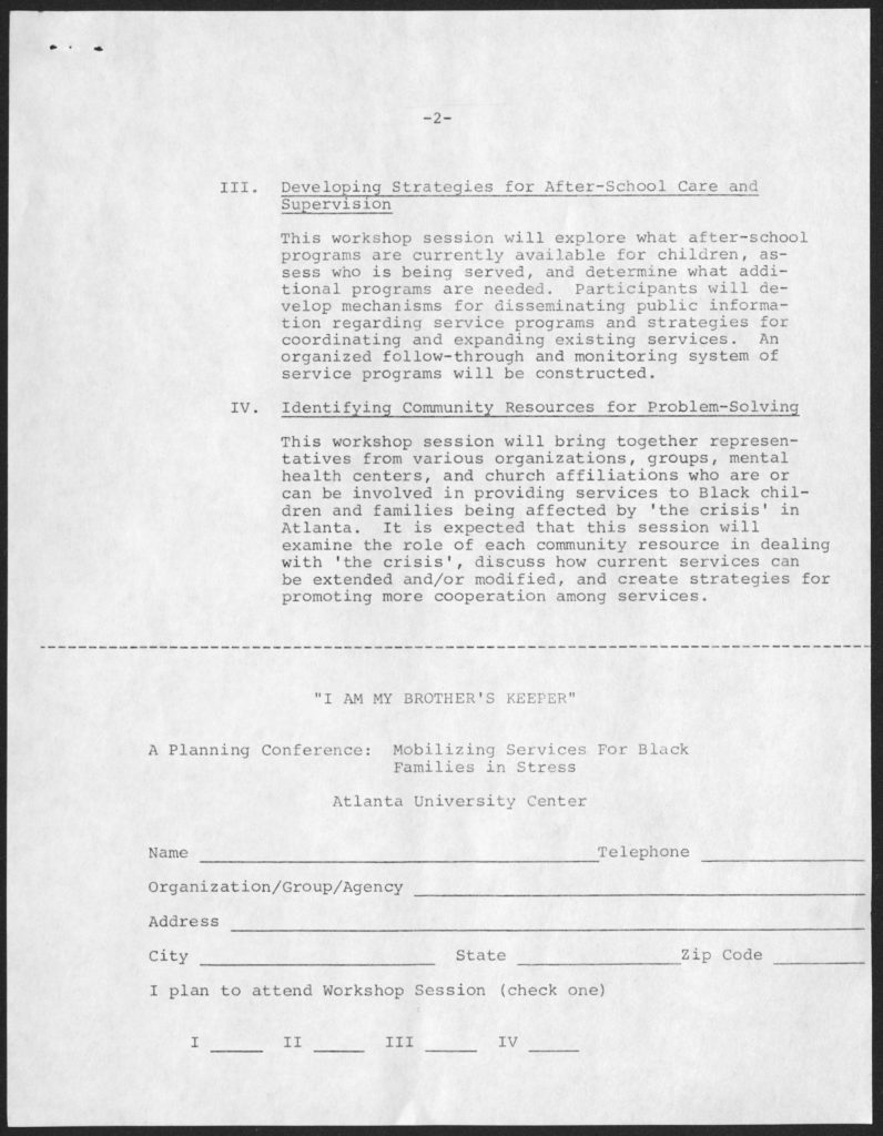 "I Am My Brother's Keeper" Workshop Sessions, Saturday, February 14, 1981 Cleveland Leon Dennard, 1929-1992 1981 February 14 Cleveland L. Dennard records