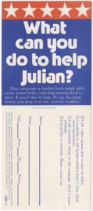 Julian Bond campaign mailer, Julian Bond '76 Campaign Committee1976Clarence Bacote collection