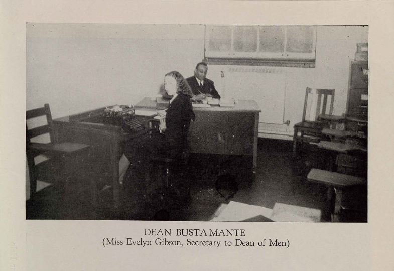 Evelyn Gibson working as secretary to the Dean of Men at Clark College, The Panther, 1946