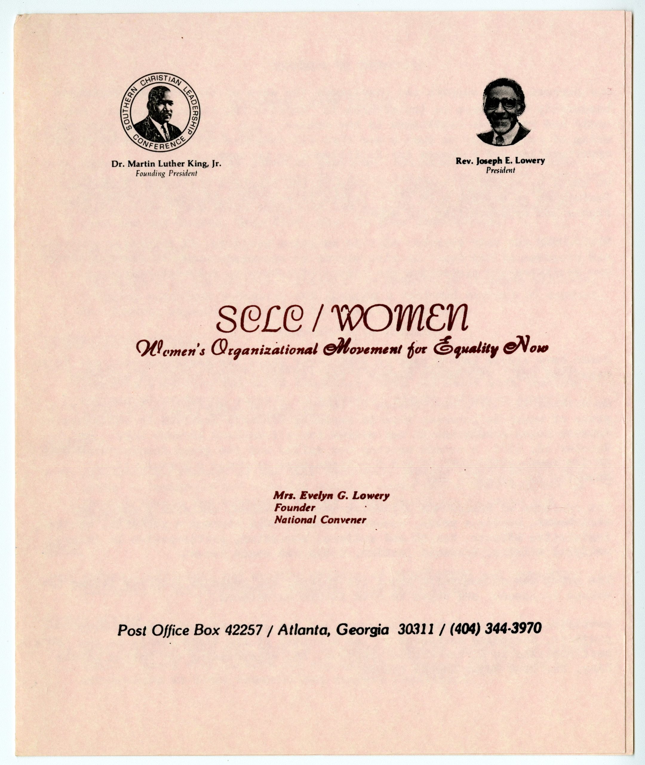 Brochure, SCLC/WOMEN